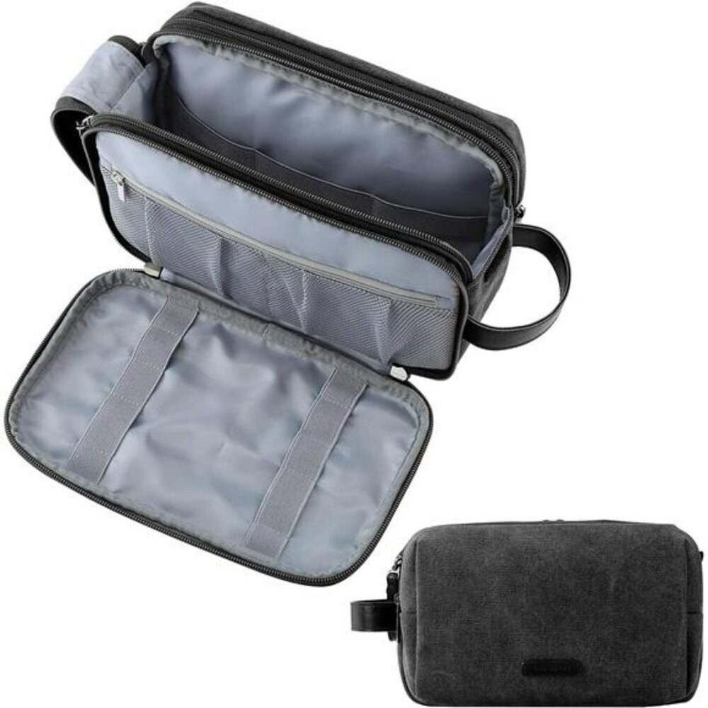 Bagsmart Toiletry Bag Men Canvas Travel Dopp Kit Waterproof Shaving Organizer